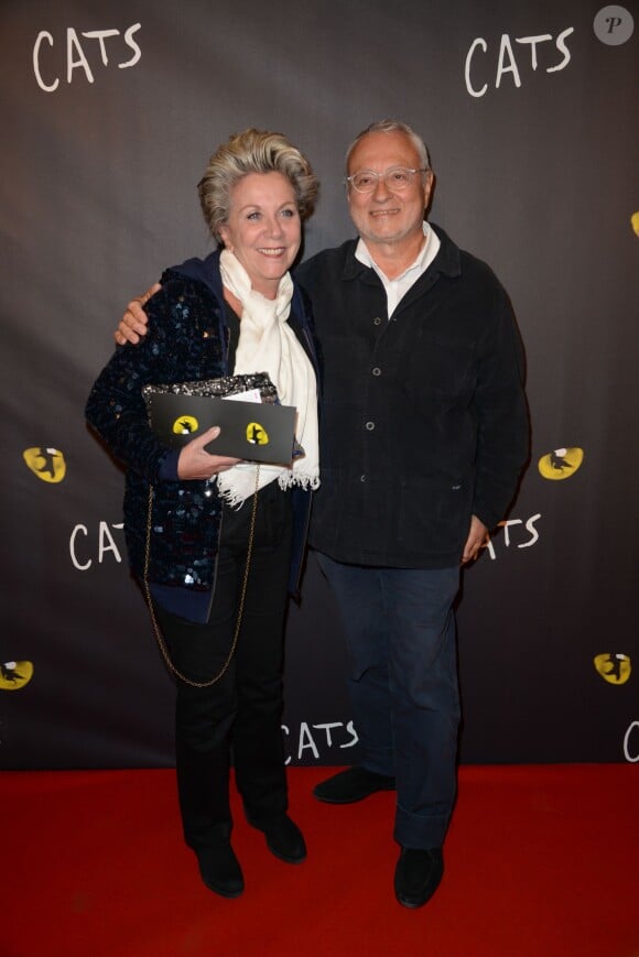 Françoise Laborde et son mari Jean-Claude Paris - Première de la comédie musicale "Cats" au théâtre Mogador à Paris, le 1er octobre 2015