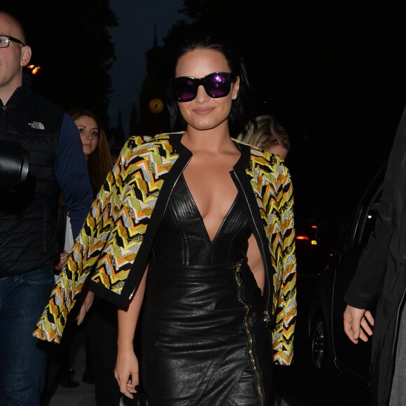 Demi Lovato arrive à la soirée de lancement de son nouvel album à Londres. Le 8 septembre 2015