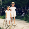 Hélène Darroze, fière de ses filles adoptives Charlotte et Quitterie qui ont défilé pour la marque Bonpoint lors de la Fashion Week parisienne qui présentait les collections printemps-été 2016. le 4 octobre 2015. Ici on peut voir Quitterie.