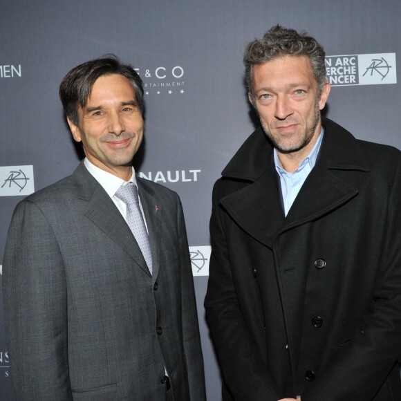 Exclusif - Nicolas Béliard (Directeur Général du Peninsula Paris), Vincent Cassel - Dîner de gala au profit de la Fondation ARC pour la recherche contre le cancer du sein à l'hôtel Peninsula à Paris le 1er octobre 2015.