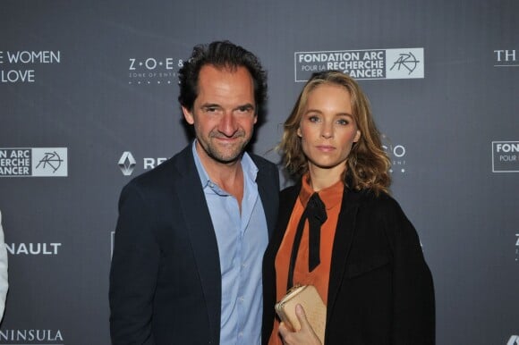 Exclusif - Stéphane De Groodt et sa femme Odile d'Oultremont - Dîner de gala au profit de la Fondation ARC pour la recherche contre le cancer du sein à l'hôtel Peninsula à Paris le 1er octobre 2015.