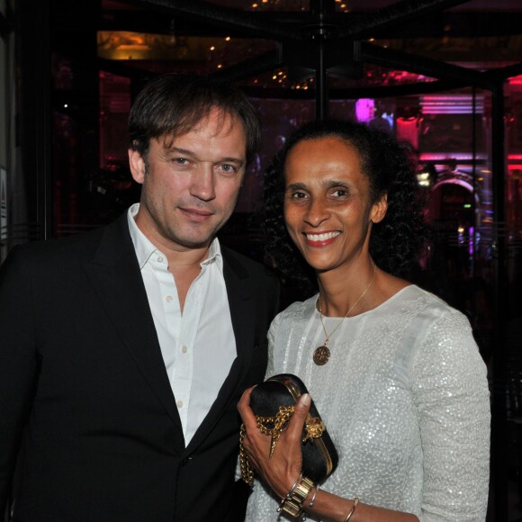 Exclusif - Vincent Perez et sa femme Karine Silla - Dîner de gala au profit de la Fondation ARC pour la recherche contre le cancer du sein à l'hôtel Peninsula à Paris le 1er octobre 2015