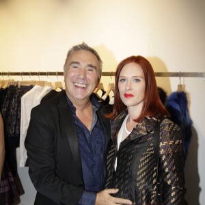 Paolo Rossello et Audrey Fleurot enceinte à l'inauguration du PAROSH flagship store à Paris, le 5 octobre 2015.