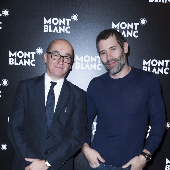 Exclusif - Jean-Sébastien Gérondeau (DG Montblanc France) et Jalil Lespert - Soirée Montblanc M pour la présentation de la nouvelle collection d'instruments d'écriture designé par Marc Newson à Paris le 6 octobre 2015.