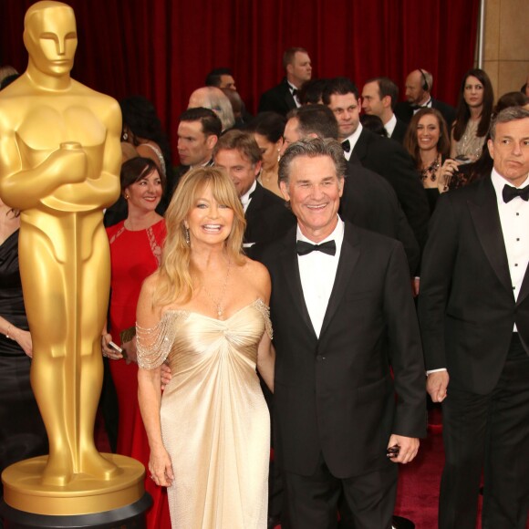 Goldie Hawn et son mari Kurt Russell - 86ème cérémonie des Oscars à Hollywood, le 2 mars 2014.