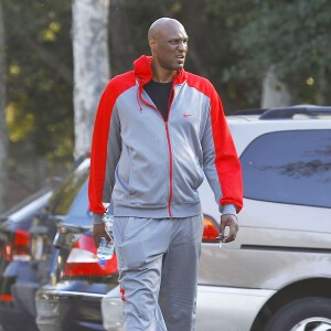 Lamar Odom se promène au Fryman Canyon Park à Studio City, le 25 février 2015.