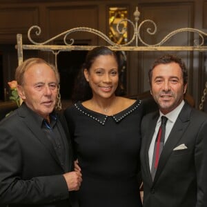 Roland Escaig (créateur du Trofémina), Christine Kelly (présidente du jury), Bernard Montiel - Soirée de remise des prix de la 12ème édition du TROFEMINA (prix décerné à des femmes d'exception) au pavillon Royal à Paris, le 14 octobre 2015.