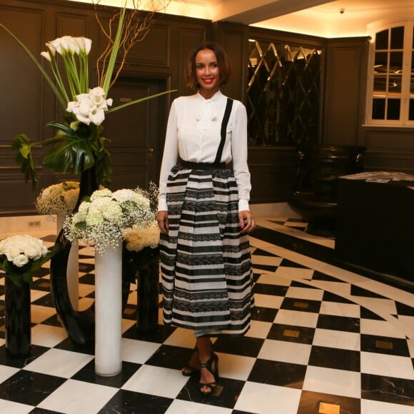 Sonia Rolland (Sonia, habillée par Georges Hobeika, a reçu le prix de la femme humanitaire de l'année) - Soirée de remise des prix de la 12ème édition du TROFEMINA (prix décerné à des femmes d'exception) au pavillon Royal à Paris, le 14 octobre 2015