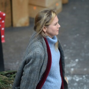 Renée Zellweger enceinte sur le tournage du film "Bridget Jones 3" à Londres le 13 octobre 2015.