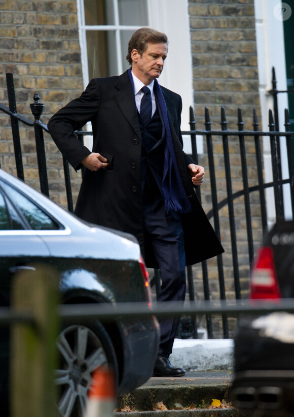 Colin Firth sur le tournage de "Bridget Jones 3" à Londres le 8 octobre 2015.