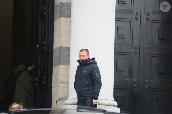 Exclusif - Alexandre Brasseur - Obsèques de Jean-Jacques Grimblat au crématorium du Père-Lachaise à Paris le 15 octobre 2015.