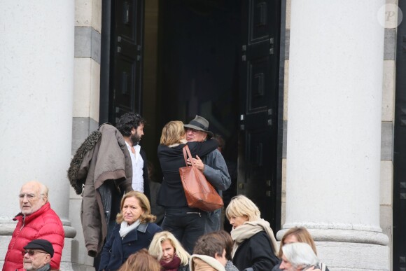 Exclusif - Obsèques de Jean-Jacques Grimblat au crématorium du Père-Lachaise à Paris le 15 octobre 2015.