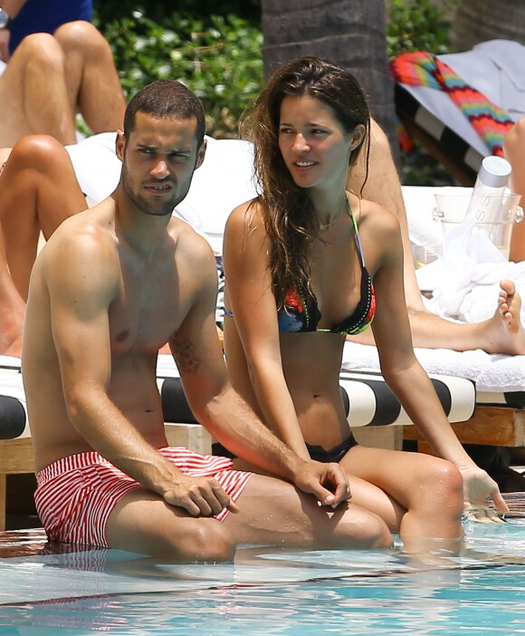Mario Suarez et sa fiancée Malena Costa à Miami le 30 mai 2014