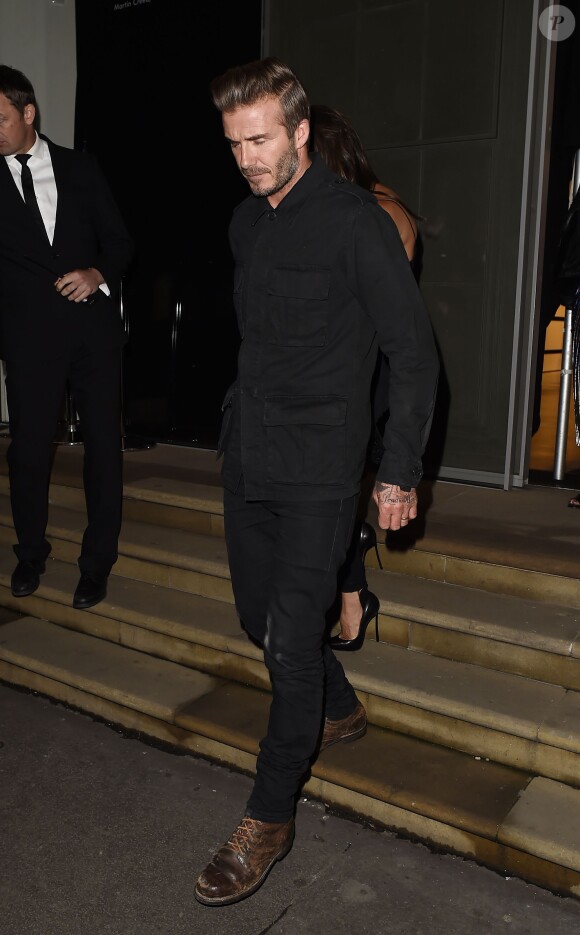 David et Victoria Beckham - Arrivées des people à la soirée de la boutique "Victoria Beckham" à Londres le 22 septembre 2015.