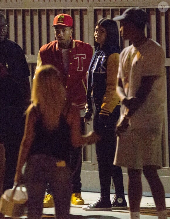 Kylie Jenner rend visite à son petit ami Tyga sur le tournage de son nouveau clip à Los Angeles Le 17 octobre 2015