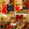 La duchesse Catherine de Cambridge, somptueuse dans une robe rouge Jenny Packham et coiffée de la tiare Papyrus, était assise à la droite du président chinois Xi Jinping lors du dîner officiel donné par Elizabeth II à Buckingham Palace le 20 octobre 2015 en l'honneur de sa visite d'Etat.