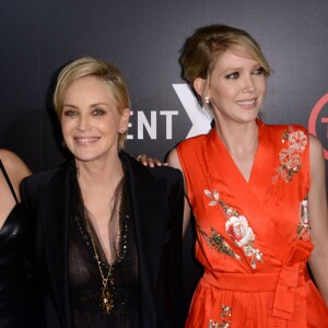 Olga Fonda, Sharon Stone, Carolyn Stotesbery à la première de 'Agent X' à West Hollywood, le 20 octobre 2015.