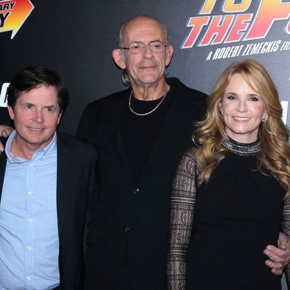 Michael J. Fox, Christopher Lloyd et Lea Thompson au 30e anniversaire de la saga "Retour vers le futur" au AMC Loews Lincoln Square 13 à New York, le 21 octobre 2015.