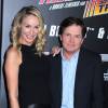 Michael J. Fox et son épouse TRacy Pollan au 30e anniversaire de la saga "Retour vers le futur" au AMC Loews Lincoln Square 13 à New York, le 21 octobre 2015.