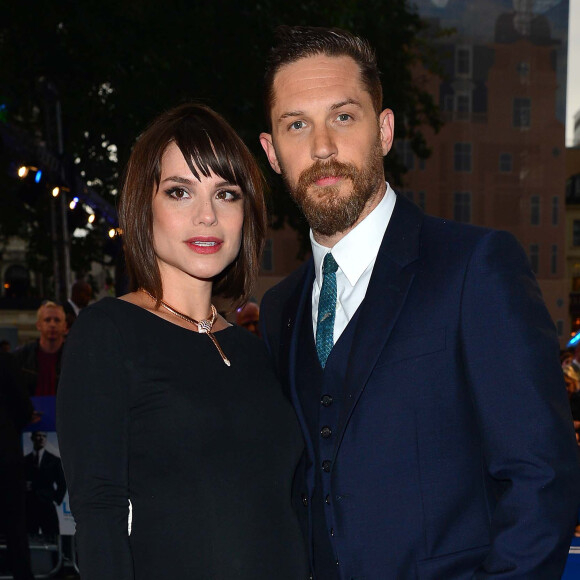 Tom Hardy et sa femme Charlotte Riley enceinte - Avant-première mondiale du film "Legend" à Londres, le 3 septembre 2015.