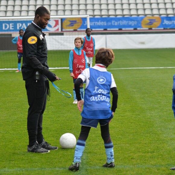 Djibril Cissé lors des Journées Nationales de l'arbitrage au stade Jean Bouin le 21 octobre 2015 à Paris