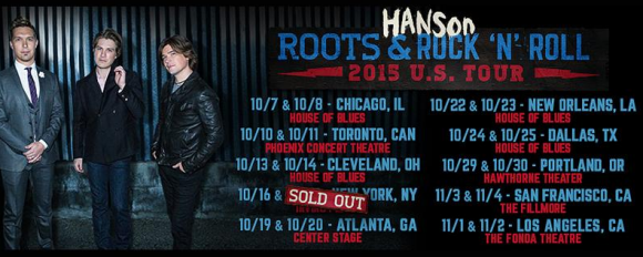 Les frères Hanson assurent une tournée aux Etats-Unis en octobre 2015.