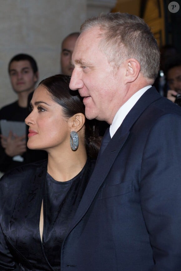 François-Henri Pinault et sa femme Salma Hayek - Arrivée des people au défilé Balenciaga collection prêt-à-porter Printemps/Eté 2016 lors de la fashion week à Paris, le 2 octobre 2015.