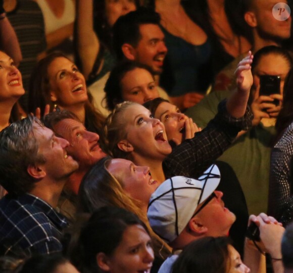 Sean Penn, Amy Schumer et Jeanne Tripplehorn assistent au concert de Madonna à Vancouver au Canada, Rebel Heart Tour, le 14 octobre 2015.
