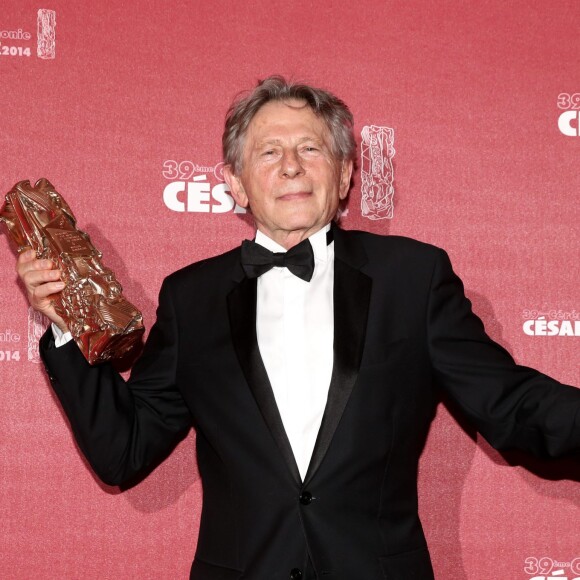 Roman Polanski (Cesar du meilleur réalisateur pour le film "La Vénus à la fourrure") - Salle de presse - 39e cérémonie des Cesar au théâtre du Châtelet à Paris le 28 février 2014.