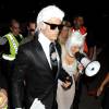 Fergie en Choupette et Josh Duhamel en Karl Lagerfeld arrivent à la soirée d'Halloween de la marque Casamigos le 30 octobre 2015