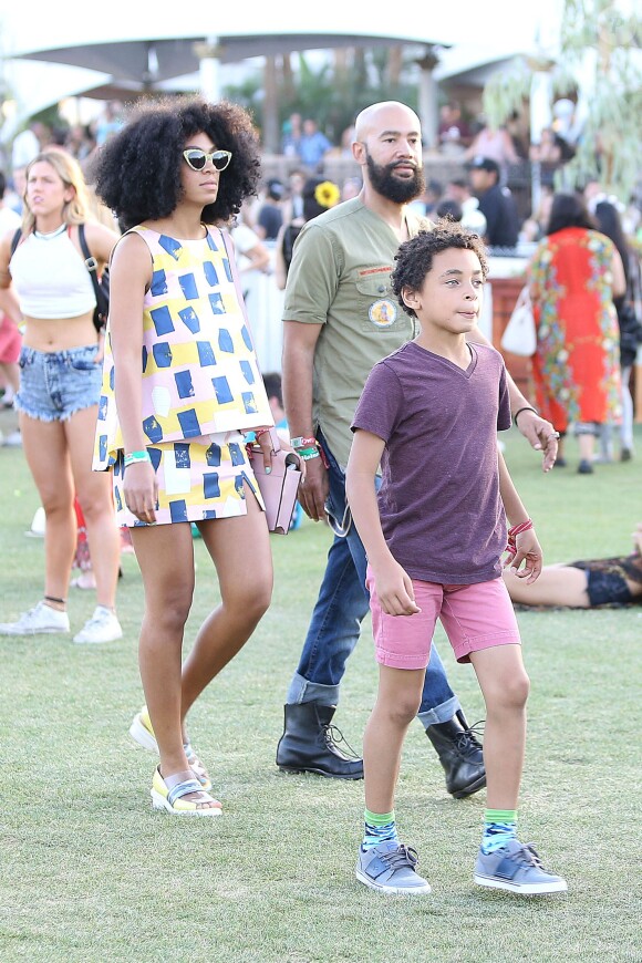 Solange Knowles, son mari Alan Ferguson et son Daniel Julez lors du Coachella Music Festival, le 19 avril 2014