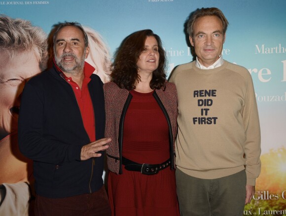 Antoine Duléry, sa femme Pascale Pouzadoux et Gilles Cohen - Avant-première du film "La Dernière Leçon" au cinéma UGC Bercy à Paris, le 3 novembre 2015.