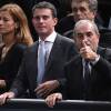 Manuel Valls avec Jean Gachassin et sa femme Anne Gravoin lors du tournoi BNP Paribas Masters 2015 à l'AccorHotels Arena à Paris, le 7 novembre 2015.