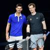 Novak Djokovic et Andy Murray - Novak Djokovic remporte la finale du BNP Paribas Masters face à Andy Murray à l'Accor Hotels Arena à Paris le 8 novembre 2015.