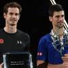 Andy Murray, Novak Djokovic - Novak Djokovic remporte la finale du BNP Paribas Masters face à Andy Murray à l'Accor Hotels Arena à Paris le 8 novembre 2015.