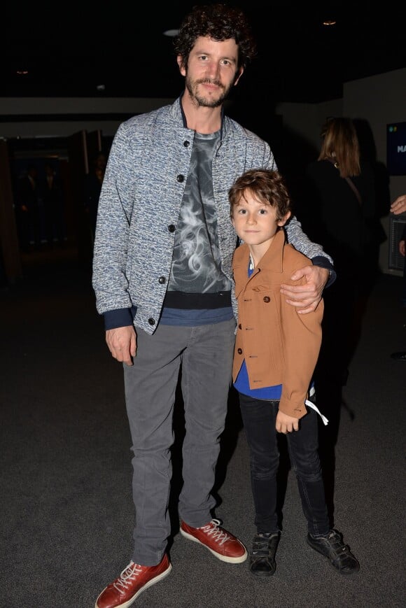 Clément Sibony et son fils - People lors de la finale du BNP Paribas masters entre Novak Djokovic et Andy Murray à l'Accor Hotels Arena à Paris le 8 novembre 2015.