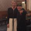 La princesse Charlene de Monaco avec le boxeur russe Ruslan Provodnikov le 5 novembre 2015, à deux jours de son combat contre le Mexicain Rodriguez lors de la Night of Champions co-organisée au Sporting de Monte-Carlo par le père de la princesse Michael Wittstock.