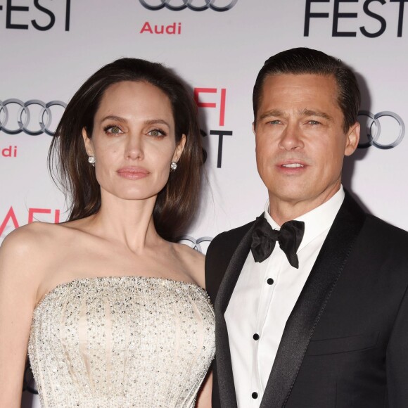 Brad Pitt et sa femme Angelina Jolie - Avant-première du film "By the Sea" lors du gala d'ouverture de l'AFI Fest à Hollywood, le 5 novembre 2015.