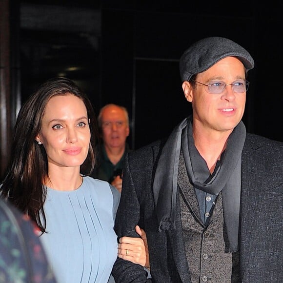 Angelina Jolie et son mari Brad Pitt à la première du film 'By The Sea' réalisé par Angelina à New York, le 3 novembre 2015.