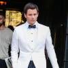 James Marsden sortant de l'hôtel pour se rendre à la soirée Costume Institute Gala 2015 au Metropolitan Museum à New York, le 4 mai 2015.
