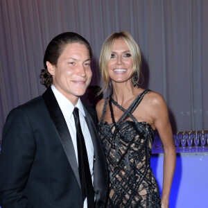 Heidi Klum et son compagnon Vito Schnabel - Cocktail de la soirée de l'AmFar à Milan le 26 septembre 2015.