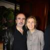 Philippe Harel et sa femme Sylvie Bourgeois lors de la remise du Prix de Flore au café Flore à Paris, le 10 novembre 2015