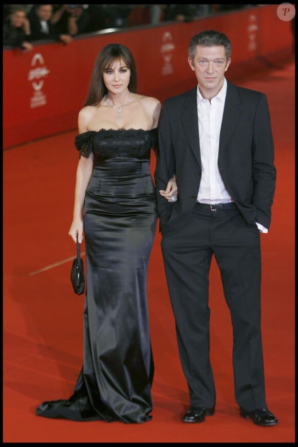 Monica Bellucci et Vincent Cassel à Rome en octobre 2008.