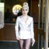Lady Gaga quitte son appartement à New York le 5 novembre 2015.