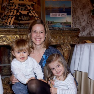 Exclusif - Cléa Seydoux et ses enfants Louise et Archibald, au goûter organisé par le fondateur des Kapla au Plaza Athénée à Paris, le 8 novembre 2015.