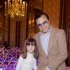 Exclusif - Bertrand Burgalat et sa fille Jacqueline, au goûter organisé par le fondateur des Kapla au Plaza Athénée à Paris, le 8 novembre 2015.