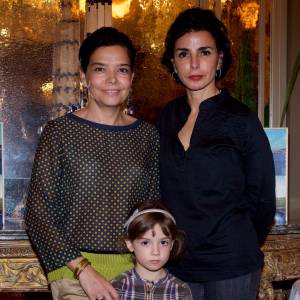 Exclusif - Sophie Douzal, sa fille Athina Perrin et Rachida Dati, au goûter organisé par le fondateur des Kapla au Plaza Athénée à Paris, le 8 novembre 2015.