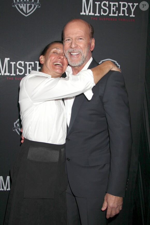 Laurie Metcalf, Bruce Willis à la première de la pièce de théâtre ‘Misery' à New York, le 15 novembre 2015.