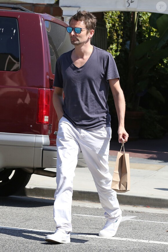Exclusif - Matthew Bellamy se rend chez le médecin à Santa Monica, le 24 août 2015.
