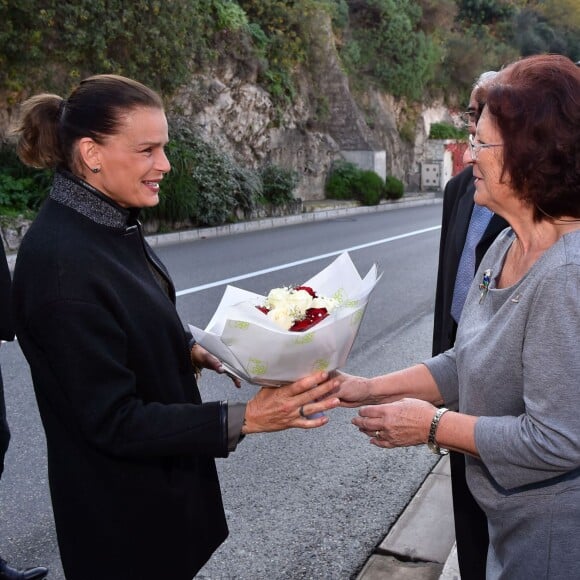 La princesse Stéphanie de Monaco participe à la traditionnelle remise de cadeaux aux seniors monégasques au Foyer Rainier III, dans le cadre de la Fête Nationale, à Monaco, le 18 novembre 2015. © Bruno Bebert / Bestimage